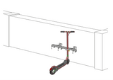 Scooter stand with 4 lockable parking spaces for e-scooters and kick scooters