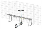 8 Stellplätze für Tretroller mit Bügelbodenstehern (freistehend oder zum Andübeln)