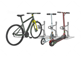 CLEDO - Roller- u. Fahrradständer mit beliebig vielen versperrbaren Stellplätzen für e-Scooter, Tretroller und Fahrräder