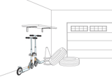 Rollerständer mit 2 versperrbaren Stellplätzen für Tretroller (parallel zur Wand)