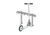 4 Stellplätze für Tretroller mit Bodenstehern