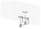 4 Stellplätze für Tretroller mit Bügelbodenstehern (freistehend oder zum Andübeln)