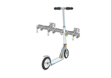 4 Stellplätze für Tretroller mit Wandbügel