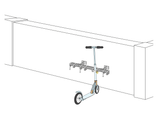 4 Stellplätze für Tretroller mit Wandbügel