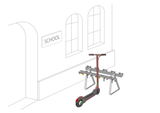 10 Stellplätze für e-Scooter und Tretroller mit Bügelbodenstehern (freistehend oder zum Andübeln)